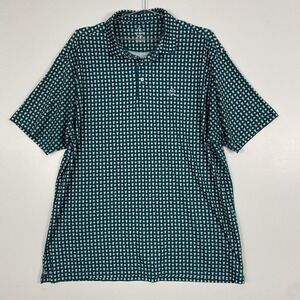 Rhoback Polo Shirt Mens 2XL Teal Pink Drink Golf Print Performance Short Sleeve